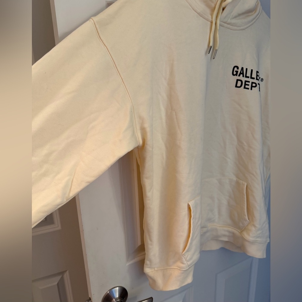Gallery Dept. 100% Cotton Made In USA Graphic Hoodie, Butter Yellow, L - Picture 3 of 10